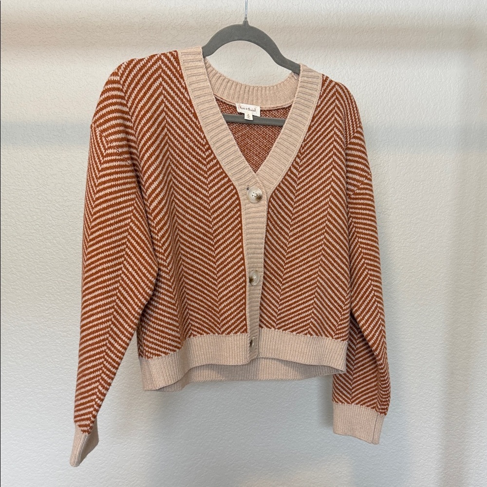 Hem & Thread Rust and Cream Cardigan